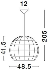 Lustra / Pendul modern design natural ratan MARLO D-48,5cm