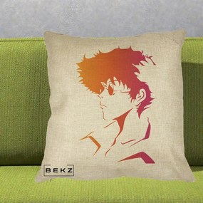 Perna Decorativa Cowboy Bebop Spike Silueta Gradient, 40x40 cm, Crem, Husa Detasabila, Perna Inclusa, BEKZ®