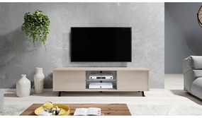 Dulap TV Leiros (cu iluminat) (gri bej + negru). 1099422
