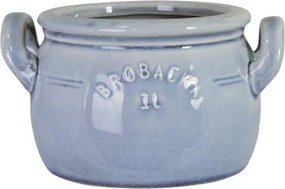 Ghiveci din ceramică glazurată manual 1L bleu deschis jos, „Brobacka"