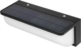Lampă solară de perete cu LED și senzor LED/3W/3,7V IP54 1500 mAh neagră