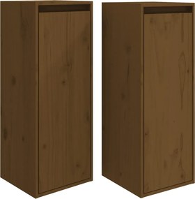 vidaXL Dulapuri de perete 2 buc. maro miere 30x30x80 cm lemn de pin