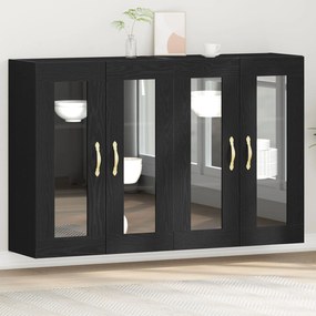 vidaXL Dulapuri montate pe perete - 2 piese Stejar negru 69,5 x 34 x 90 cm, din lemn prelucrat.
