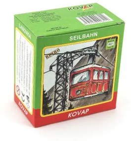 Telecabină roșie cu cheie,metalică 10x7,5cm Kovap