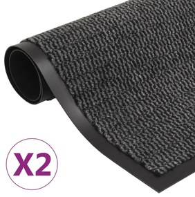 vidaXL Covoare ușă anti-praf, 2 buc. antracit, 60x90 cm dreptunghiular