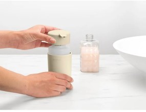 Dozator pentru sapun lichid Brabantia ReNew 1006264, 250 ml, Baza antiderapanta, Fara picurare, Bej