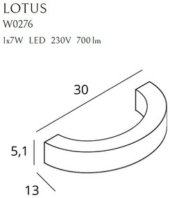 Aplica LED aurie design modern LOTUS W0276 MX