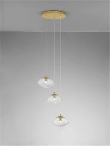 Lustra moderna cu 3 Pendule design decorativ KING aurie