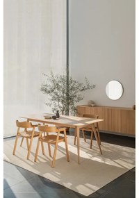 Scaun de dining maro/în culoare naturală cu cotiere din piele Flip – Gazzda