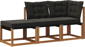 vidaXL Unități de canapea modulară de exterior 3 Bucată natural