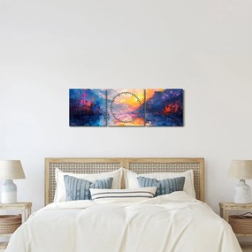 Tablou - Pictura peisajului (cu ceas) (90x30 cm)