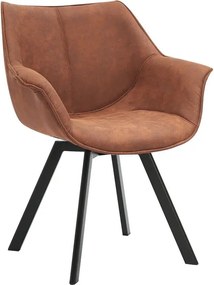 Set de 2 scaune pivotante The Dutch Retro, microfibra maro antic