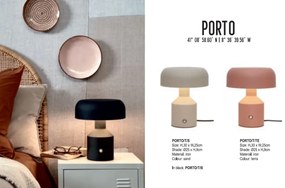 Veioza, Lampa de masa din metal Porto negru