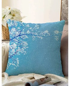Față de pernă din amestec de bumbac Minimalist Cushion Covers Winter Wonderland, 55 x 55 cm, albastru