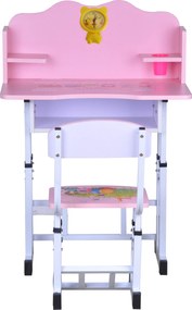 Set birou copii roz, roz, 69x45x88-98 cm