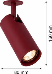 Spot incastrat directionabil cu bec GU10 Linca burgundy