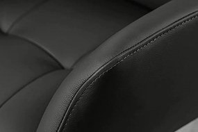 Set de 2 scaune pivotante SIGNATURE piele naturala neagra