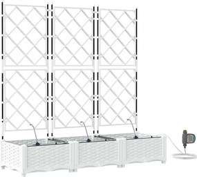 vidaXL Vază pentru Grădină 3 pcs Alb Oțel
