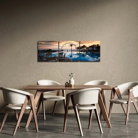 Tablou - Stațiune la mare (cu ceas) (90x30 cm)
