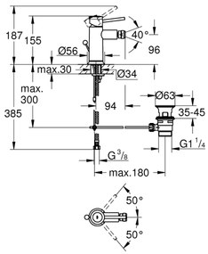 GROHE 23785000 - Baterie pentru bideu START CLASSIC, crom lucios