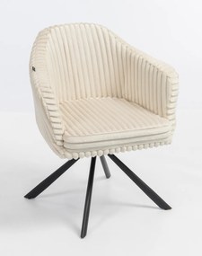 HR832 BAZĂ STEA Scaun Cappuccino Teddy Cord cu Bază Neagră