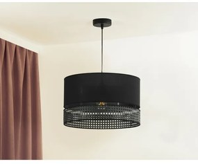 Lustră pe cablu DOUBLE Duolla RATTAN 1xE27/15W/230V d. 40 cm negru