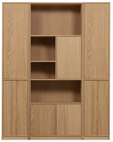 Bibliotecă modulară în culoare naturală cu aspect de lemn de stejar 157x199 cm Modulair – vtwonen