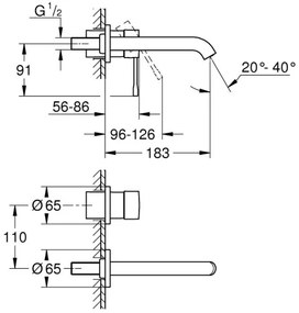 GROHE ESSENCE 19408AL1 - Baterie lavoar 183 mm, grafit