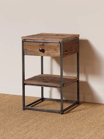 Noptiera din lemn reciclat, aspect rustic, Galion