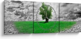 Tablou - O bucată de natură în oraș (cu ceas) (90x30 cm)