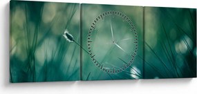 Tablou - Detaliu iarbă (cu ceas) (90x30 cm)