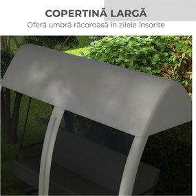 Outsunny Balansoar de Grădină 2-în-1 Convertibil în Pat cu Perne, Balansoar cu Husă și Plasă de Țânțari cu Fermoar, 240x140x197 cm, Gri | Aosom Romania