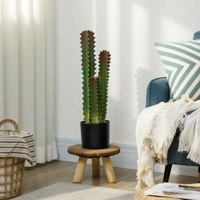 HOMCOM Cactus Artificial 66 cm Plantă Artificială Decorativă cu Ghiveci și 3 Frunze pentru Decor Interior Verde | Aosom Romania