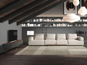 Comoda TV deosebita design LUX Dark Grey-Walnut 200x45cm