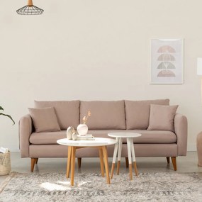 Canapea cu 3 Locuri Sofia, 215 x 91 x 85 cm, Bej
