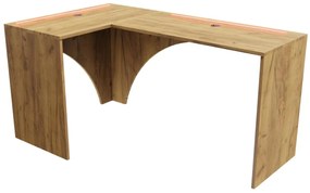 Masă PC de colț LED Uhlominn (craft auriu). 1092074