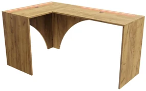 Masă PC de colț LED Uhlominn (craft auriu). 1092074