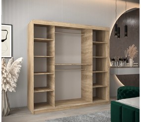 Dulap de haine 200 cm Toki (stejar sonoma + negru mat). 1064857