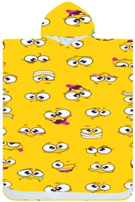 Poncho prosop de plaja SMILE galben 80x145 cm