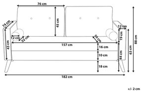 Canapea 2 locuri Kolding (albastru) . 1008742