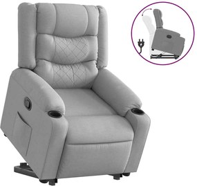 vidaXL Fotoliu rabatabil cu ridicare, gri deschis, material textil