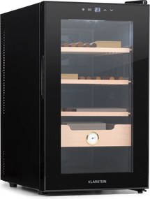 Klarstein El Presidente 48, Humidor pentru trabucuri, 48L,  3 sertare, 1 compartiment din lemn de cedru