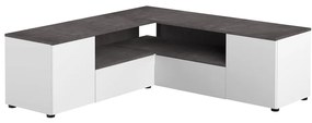 Comodă TV alb-gri cu aspect de beton 130x46 cm Angle – TemaHome