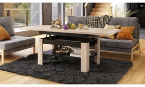 Masă extensibilă ROY cu blat rabatabil, stejar sonoma/negru