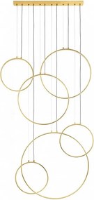 Lustra cu 6 inele LED suspendate Ring XXL auriu