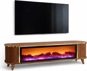 Comoda tv cu semineu Royal, cu led, 160 cm.nuc