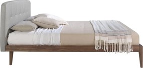 Pat dublu cu furnir din lemn Walnut, 160x200cm