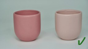 Set 4 Pahare Cafea Novum Roz (Baby Pink , 250ml) Gresie Glazurata Manual