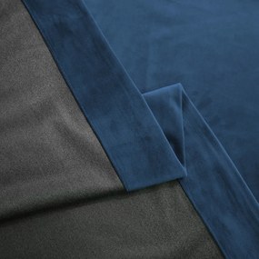 Set draperie din catifea blackout cu rejansa din bumbac tip fagure, Madison, densitate 700 g/ml, Dark Cerulean, 2 buc