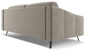 Canapea bej cu tapițerie din catifea 202 cm Nalu – Makamii